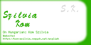szilvia kom business card